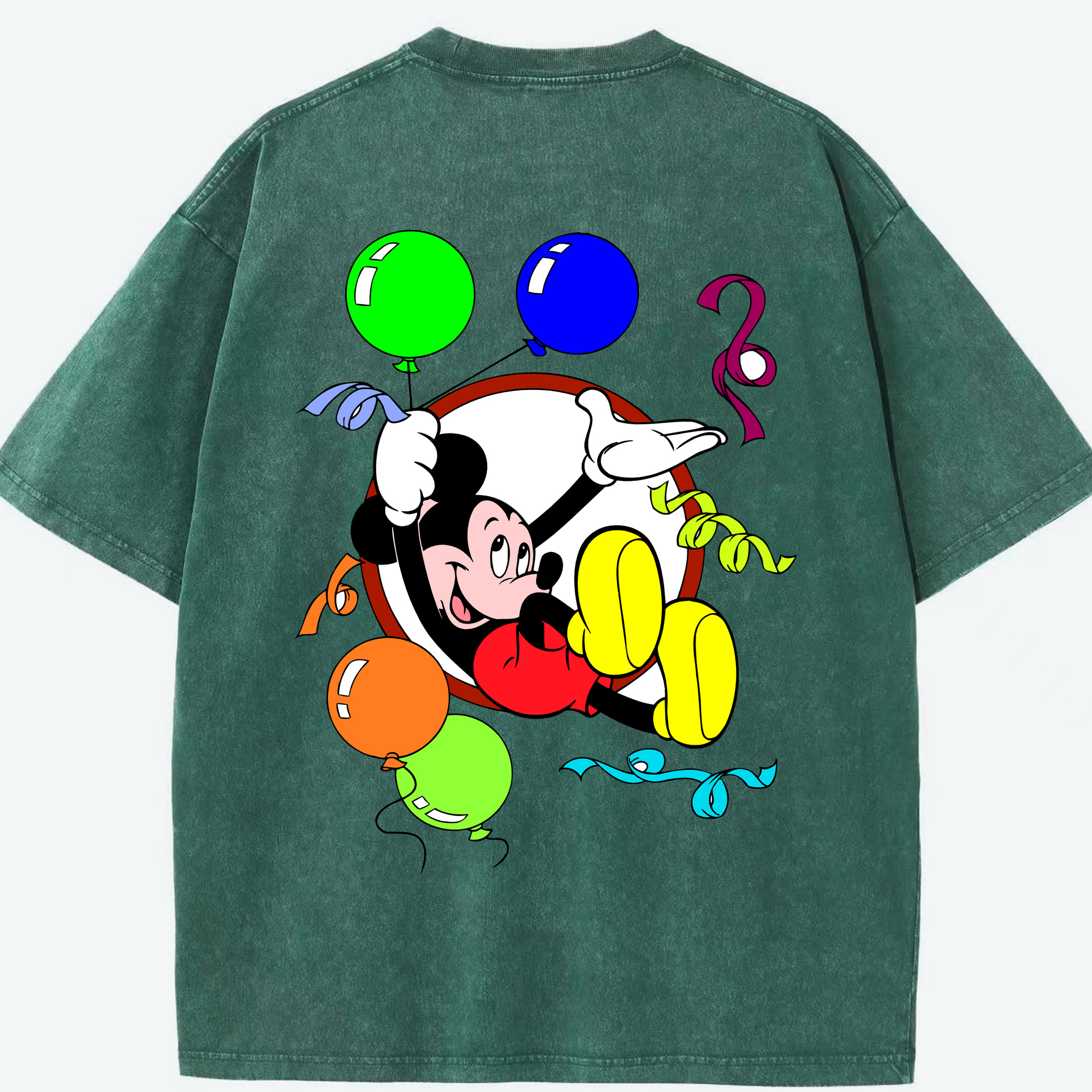 （画像用） ミッキーマウス Mickey Mouse 綿100% ヴィンテージ風 半袖Tシャツ（背面プリント）